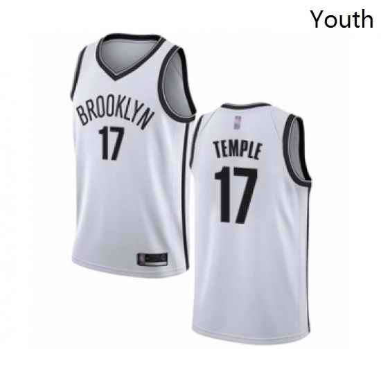 Youth Brooklyn Nets 17 Garrett Temple Swingman White Basketball Jersey Association Edition